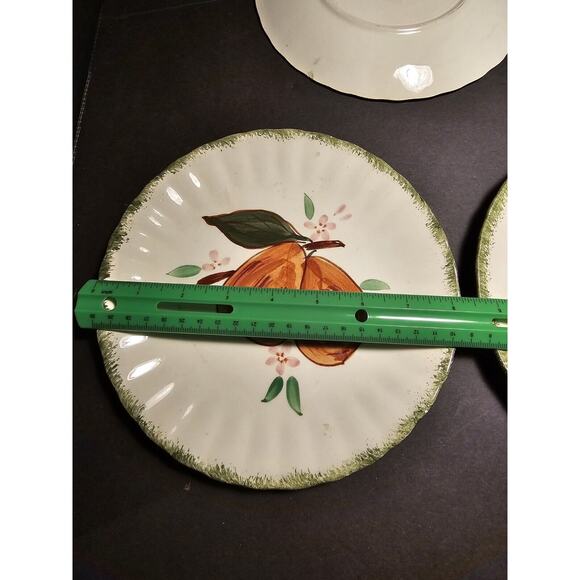Blue Ridge Southern Potteries Set 6 Fruit Dinner Plates Handpainted USA - Picture 14 of 16